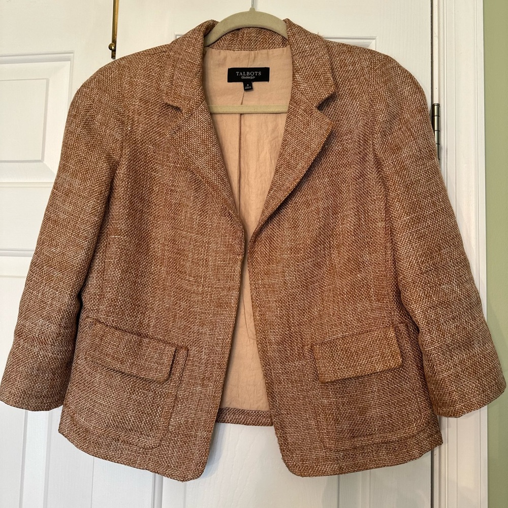 Talbots Tan Woven Blazer